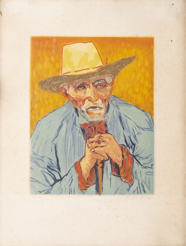 @1024-226 - Jacques VILLON. Van Gogh, le paysan 1927. Gravure originale aquatinte signée numérotée.62,5x48cm. Adjugé 550€